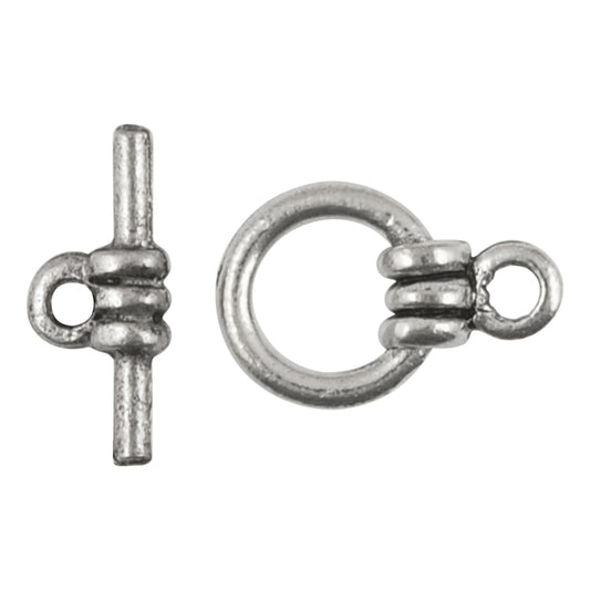 Clasp-8x13mm Tiny Ring Bail Toggle-Antique Silver-Quantity 1