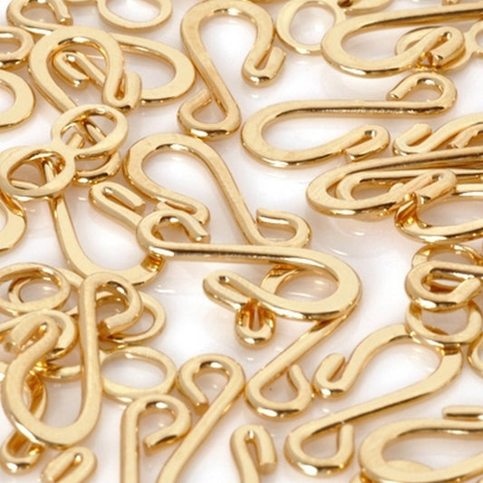 Clasp-Hook & Eye Clasp-Gold-Quantity 20