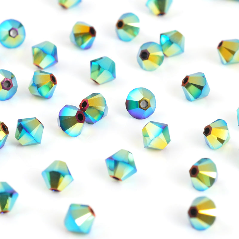 Crystal Beads-4mm Prestige Bicone-Jet AB 2x-Quantity 12