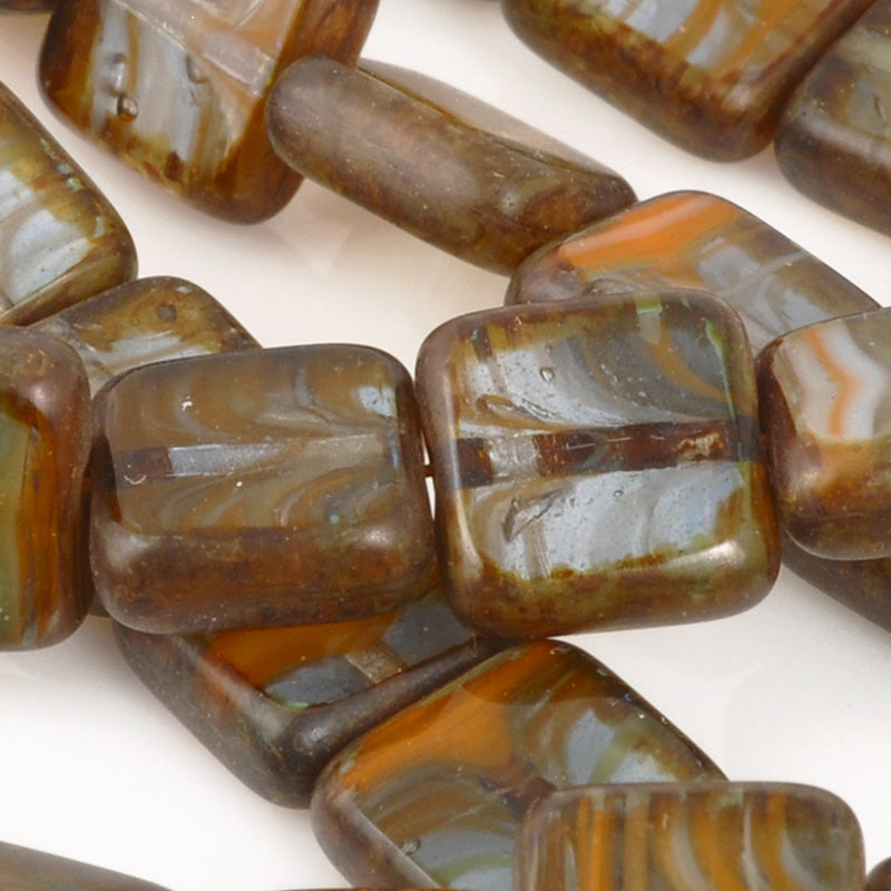 Flat Square Gem Beads (made to order)