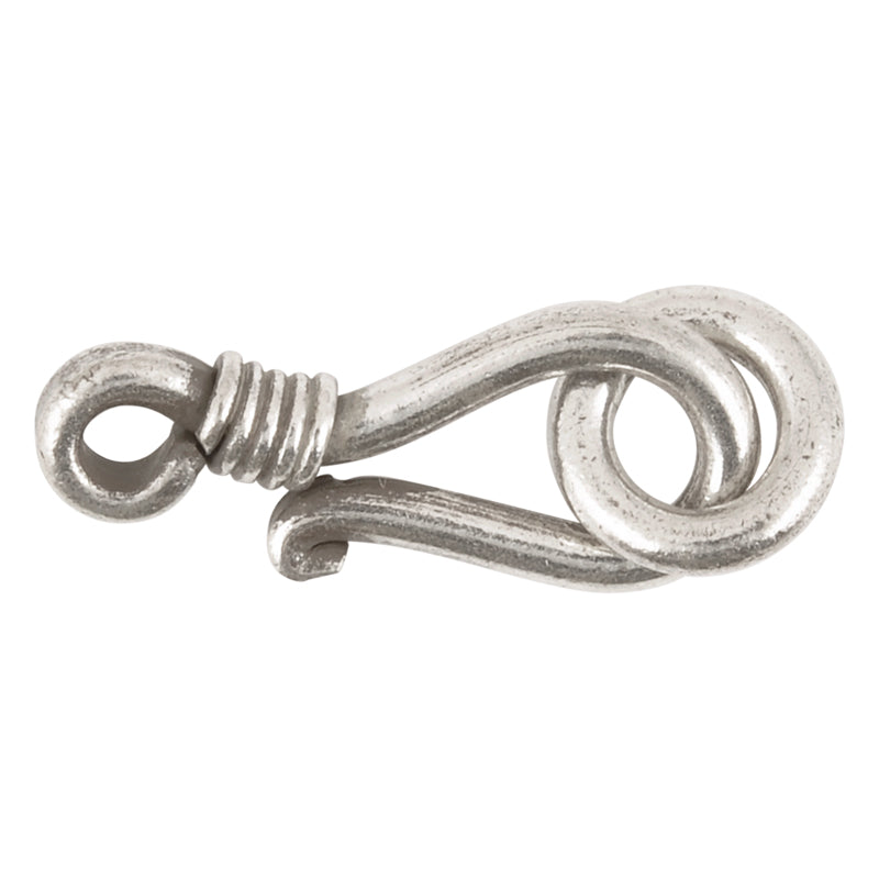 Findings-19mm J-Hook Clasp-Rope Wrap-Hilltribe Silver