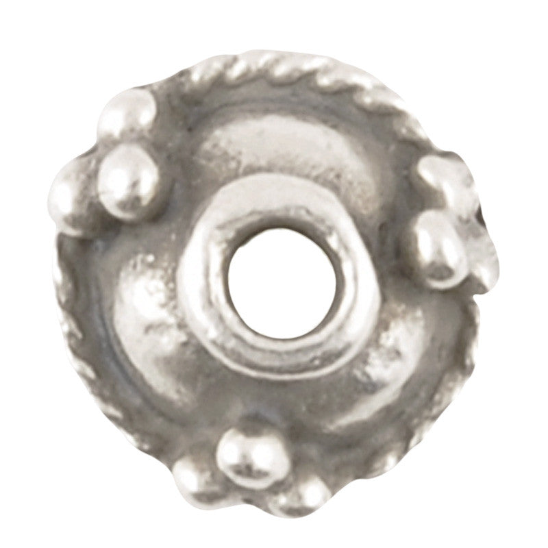 Findings-9mm Granular Bead Cap-Antique Silver