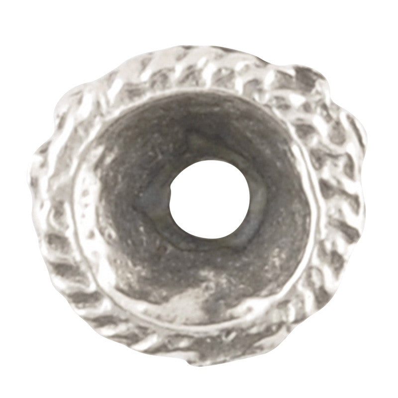 Findings-9mm Granular Bead Cap-Antique Silver