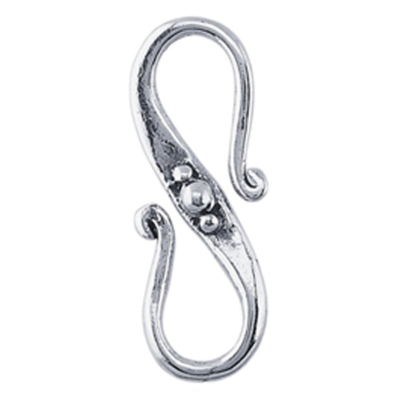 Silver Hook and Eye Clasps, Silver Cord End Clasp, Silver Bracelet