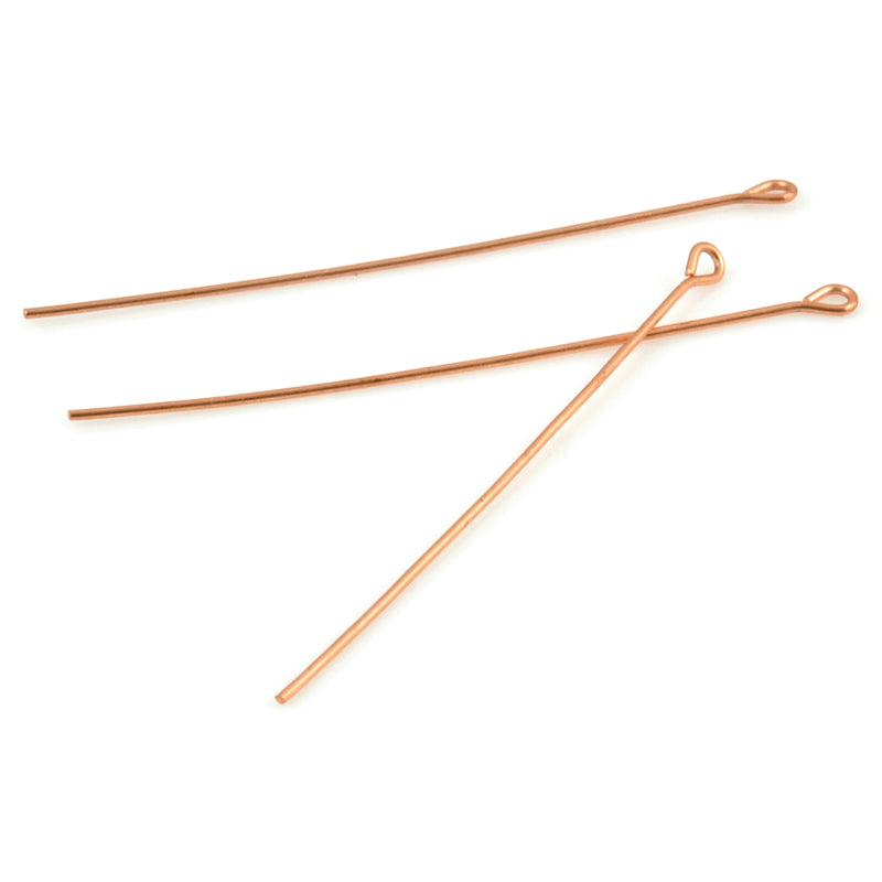 Findings-Two Inch Eye Pin-Copper-Quantity 25