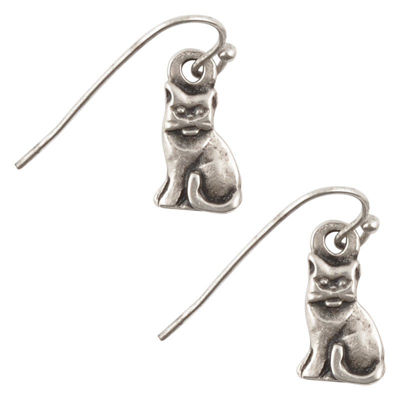 Silver Hollow Cat Earrings – Petlington