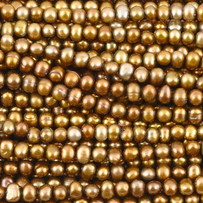 Freshwater Pearl-4mm Freshwater-Bronze Gold