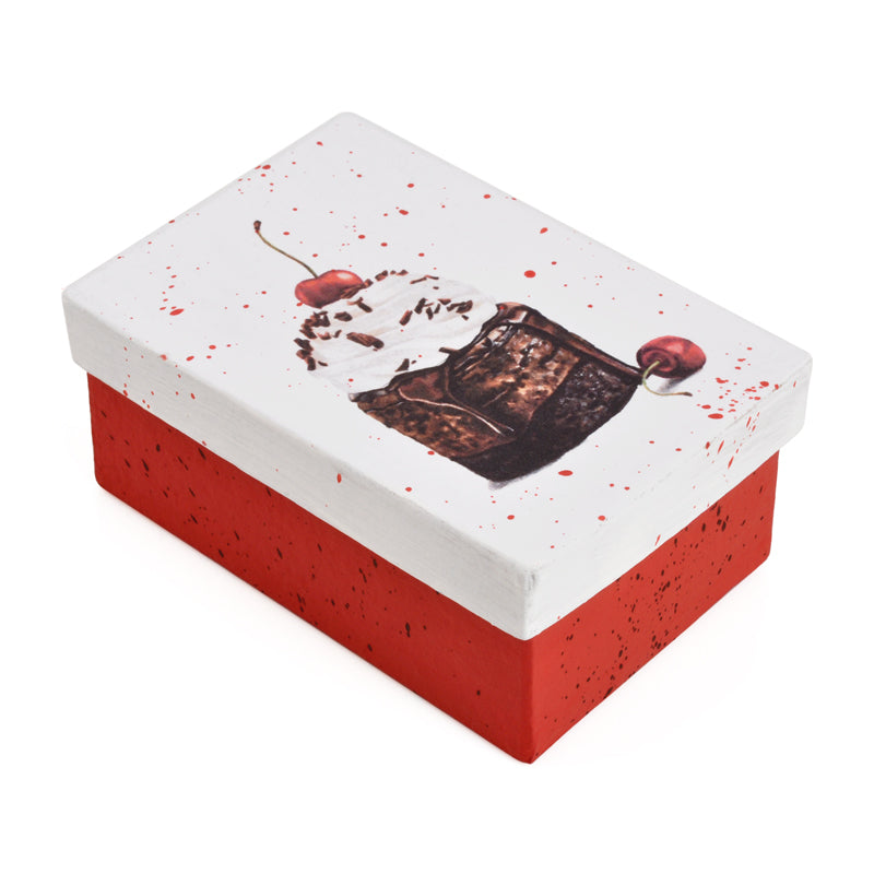 Gift Boxes-Chocolate Cherry Cake-Paper Mache-Rectangle-X-Small-Quantity 1