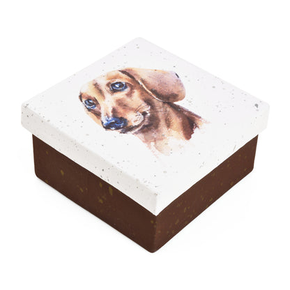 Gift Boxes-Dachshund Portrait-Paper Mache-Square-X-Small-Quantity 1