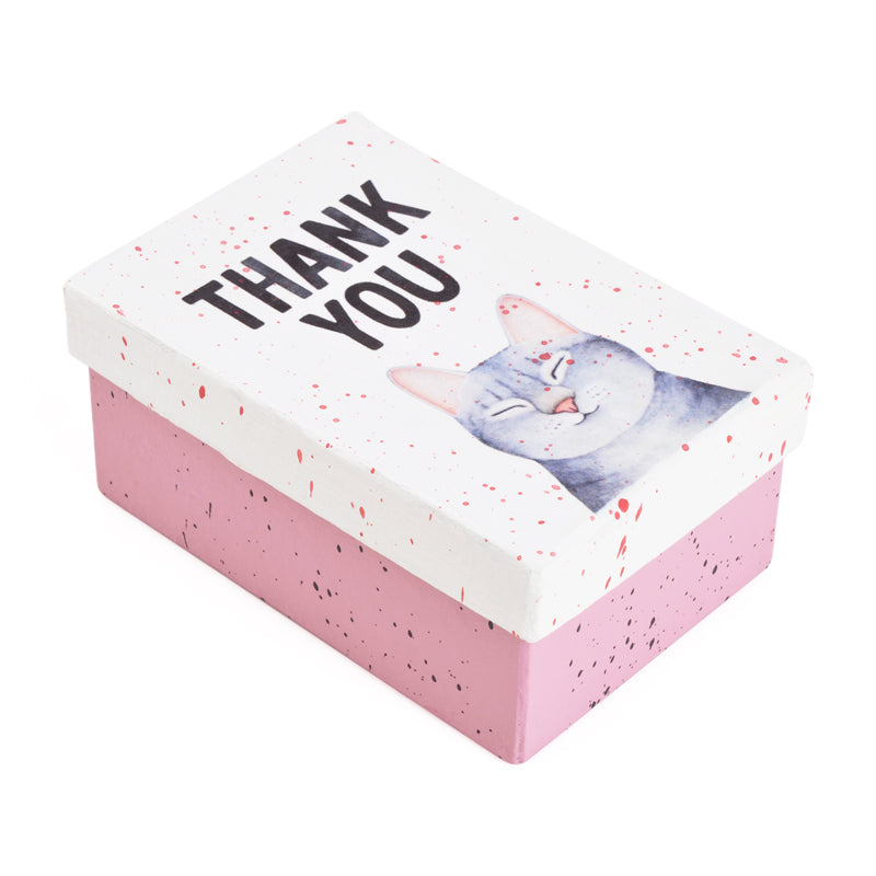 Gift Boxes-Thank you Cat-Paper Mache-Rectangle-X-Small-Quantity 1