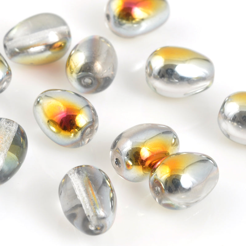 Czech Glass-11x8mm Drops-Crystal Marea-Czech-Quantity 5