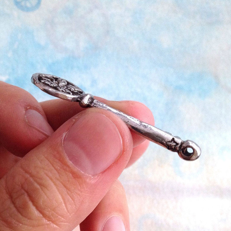 Green Girl Studios-13x43mm Pewter Connector-Butterfly Key