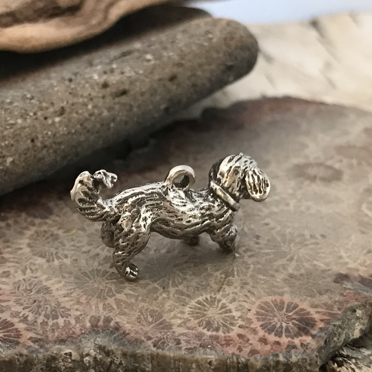 Green Girl Studios-Pewter Pendant-15x30mm Bichon Frise