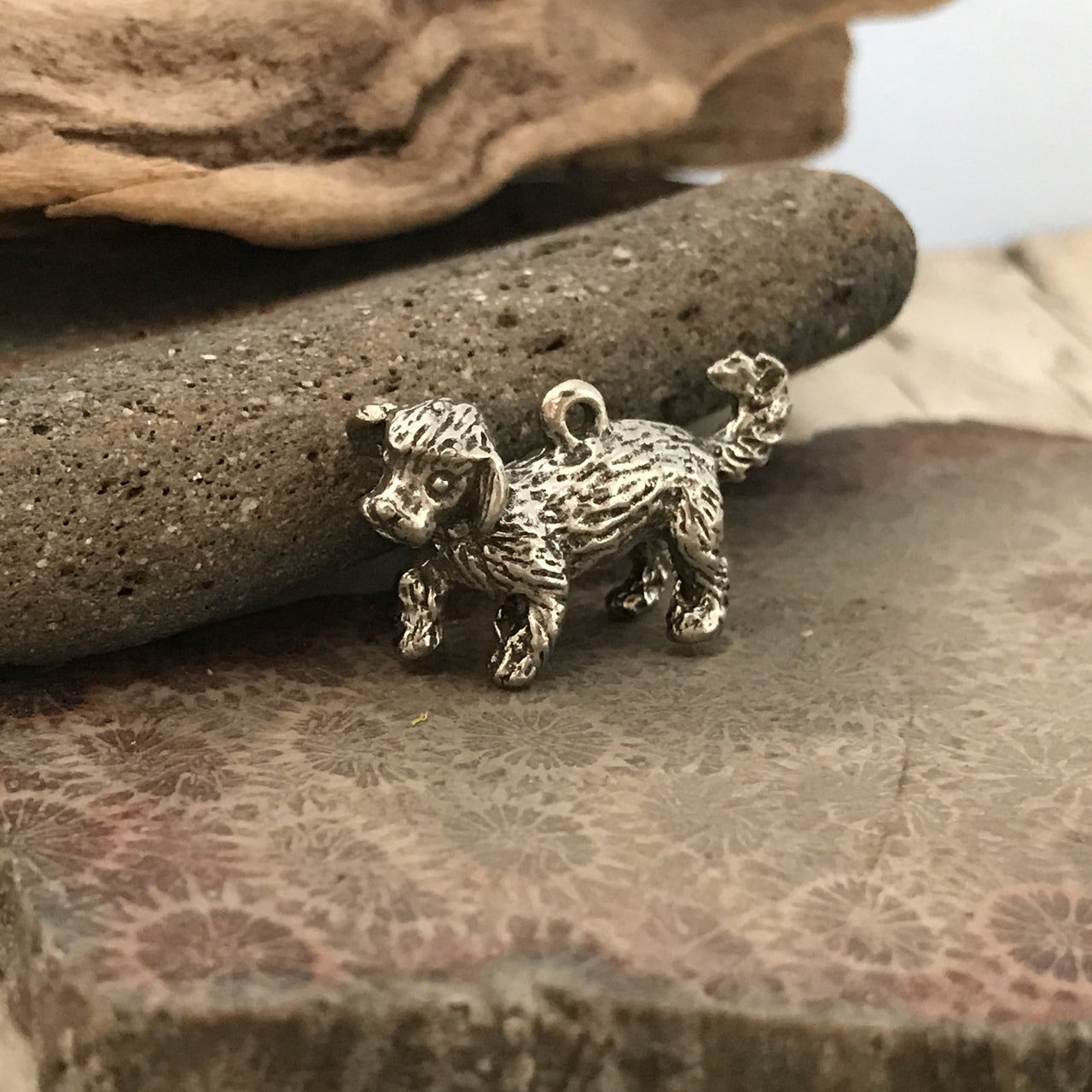 Green Girl Studios-Pewter Pendant-15x30mm Bichon Frise