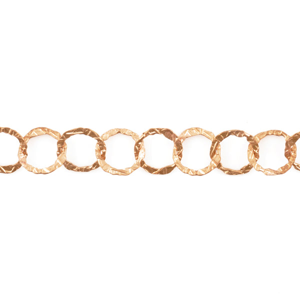 Jewelry Chain-11mm Flat Patterned Cable-Bronze-Sold by the Foot