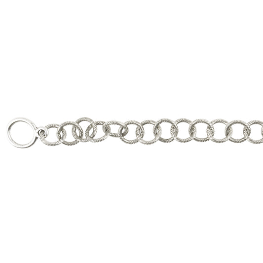 Jewelry Supplies-10mm Brass Cable Bracelet With Toggle Clasp-Antique Silver