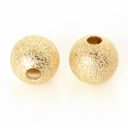 Metal-Round Stardust Bead-Gold