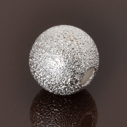 Metal-Round Stardust Bead-Silver