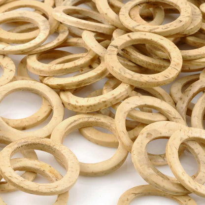 Natural-25mm Coconut Ring-No Beading Hole-Tan