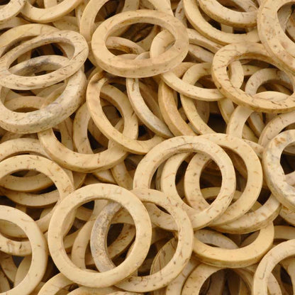 Natural-25mm Coconut Ring-No Beading Hole-Tan