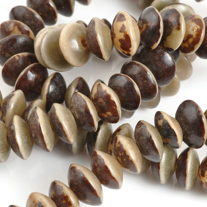 Natural Beads-12x5mm Saucer-Buri Half Skin-16 Inch Strand-Quantity 1