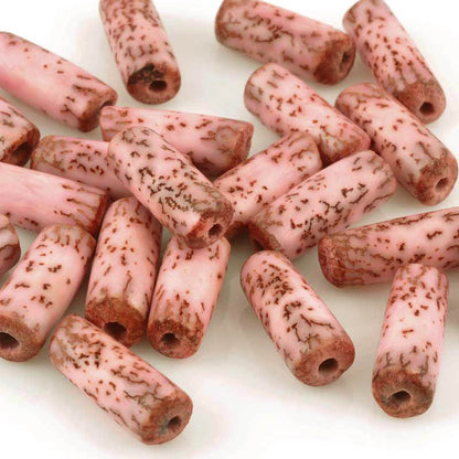 Natural Beads-7x17mm Tube-Salwag-Rose Pink Pucalet