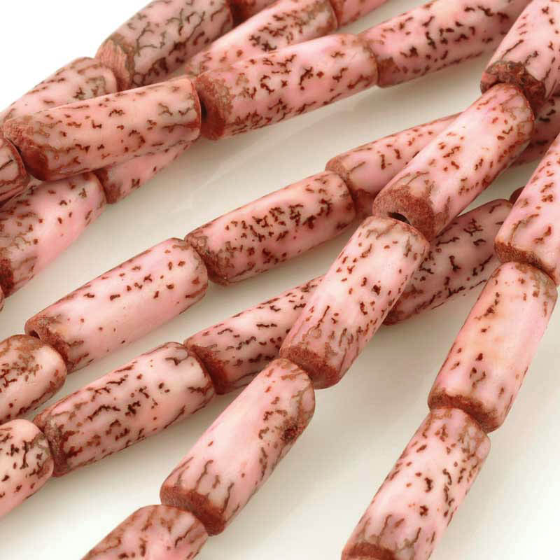 Natural Beads-7x17mm Tube-Salwag-Rose Pink Pucalet