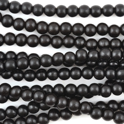 Natural Beads-8mm Round Mala-Black-108 Beads-Quantity 1 Strand