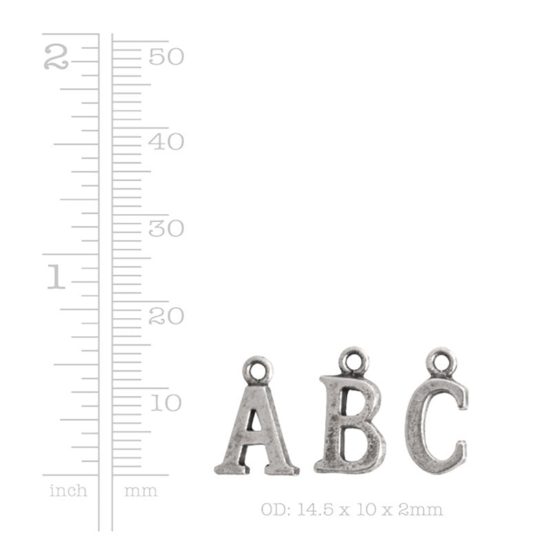 Nunn Design-Pewter-10mm Charm Initial A