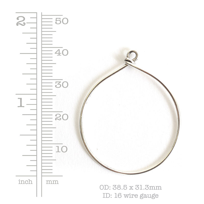 Nunn Design-Wire Frame Large Hoop-Antique Silver