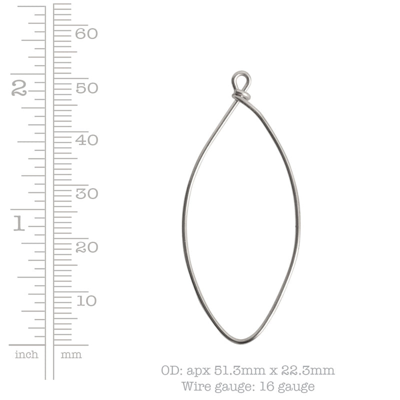 Nunn Design-Wire Frame Large Navette Single Hoop-Antique Silver