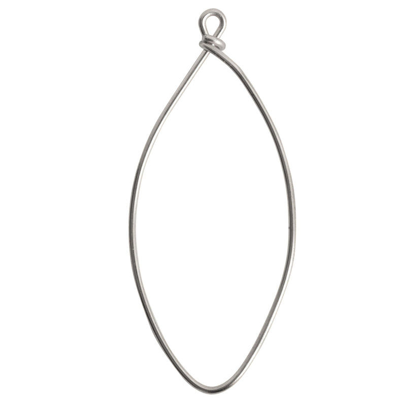 Nunn Design-Wire Frame Large Navette Single Hoop-Antique Silver