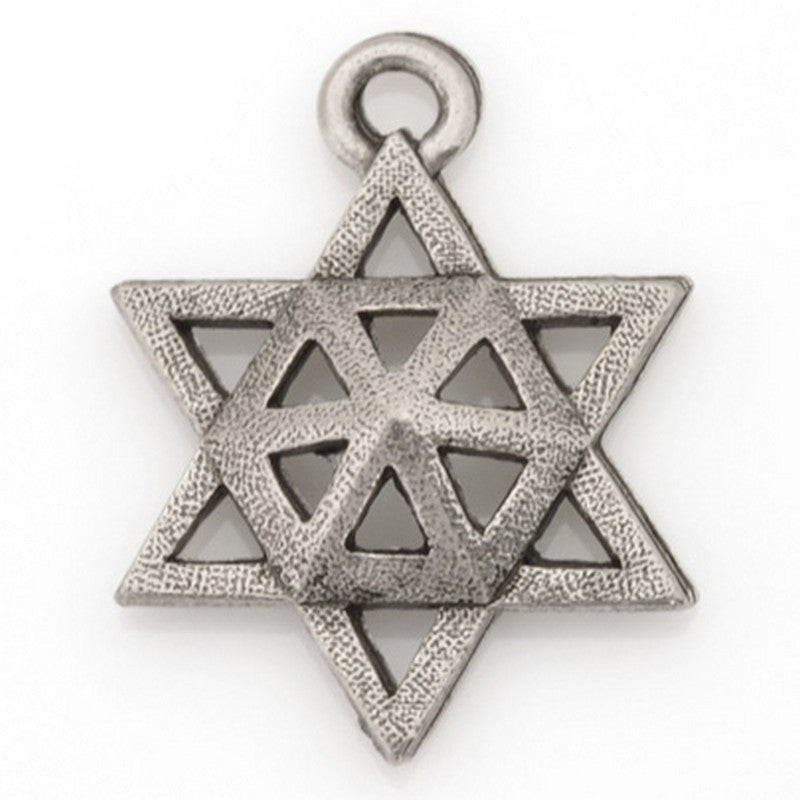 Pewter-15x20mm Pewter Star Of David Charm-Antique Silver-Quantity 1