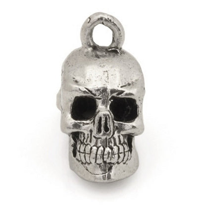 Pewter-17x8mm Pewter Skull Head Charm-3 Dimensional-Antique Silver