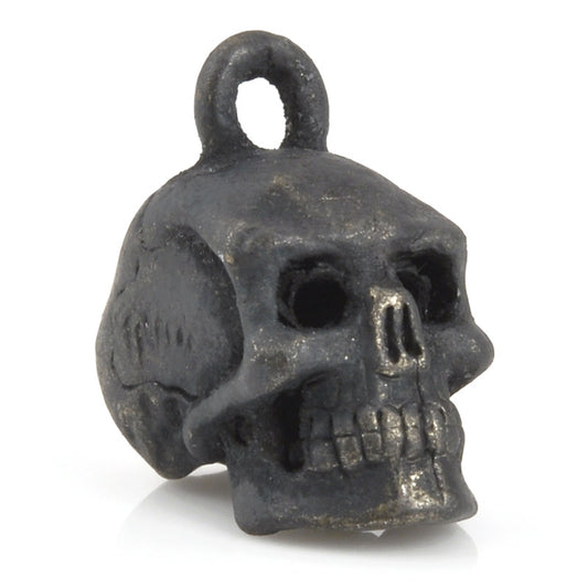 Pewter-17x8mm Pewter Skull Head Charm-3 Dimensional