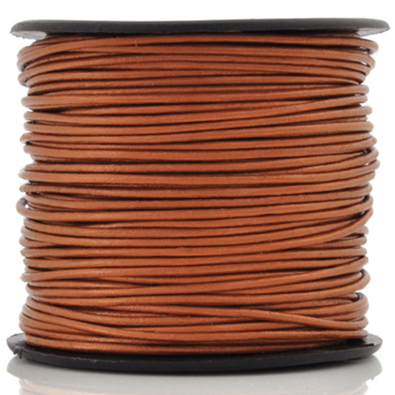 Leather Cord-0.5mm Round-Metallic Dusty Brown