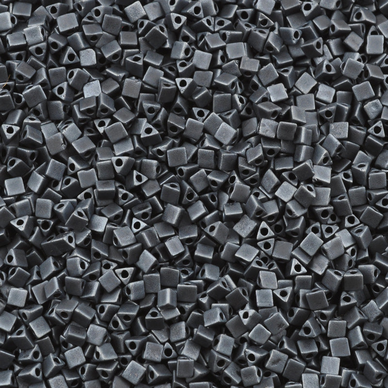 Seed Beads-10/0 Sharp Triangle-2001 Matte Gunmetal-Miyuki-7 Grams