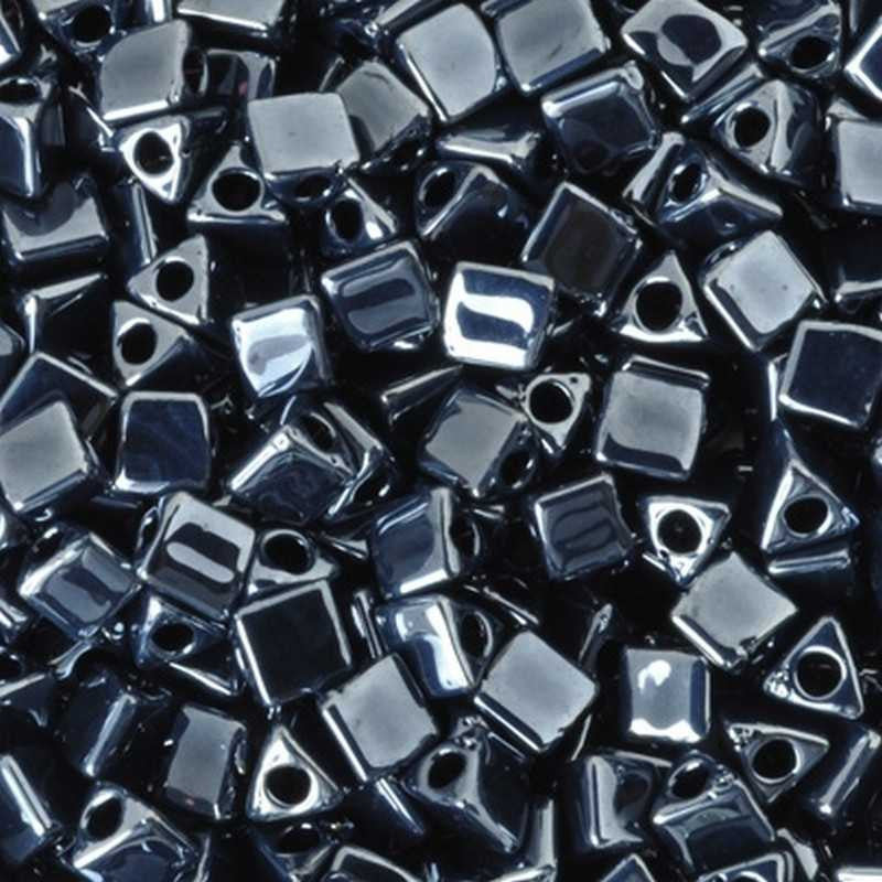 Seed Beads-10/0 Sharp Triangle-451 Gunmetal-Miyuki-7 Grams