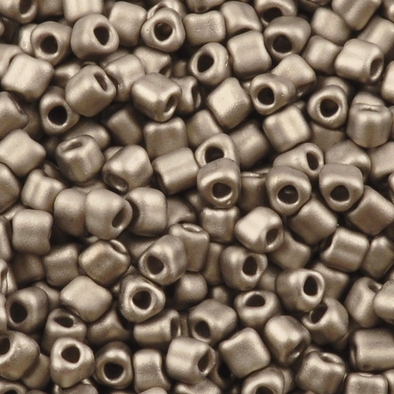 Seed Beads-10/0 Triangle-190F 24kt Matte Nickel Plated-Miyuki-7 Grams