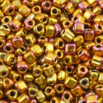 Seed Beads-10/0 Triangle-1985 24kt Pink Gold Iris-Miyuki-7 Grams