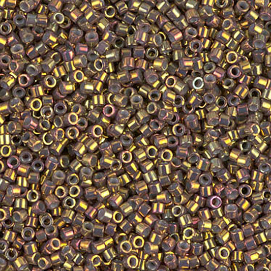 Seed Beads-11/0 Delica-1010 Metallic Earth Batik Gold Gold Iris