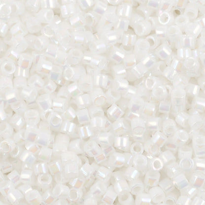 Seed Beads-11/0 Delica-202 White Pearl AB-Miyuki-7 Grams