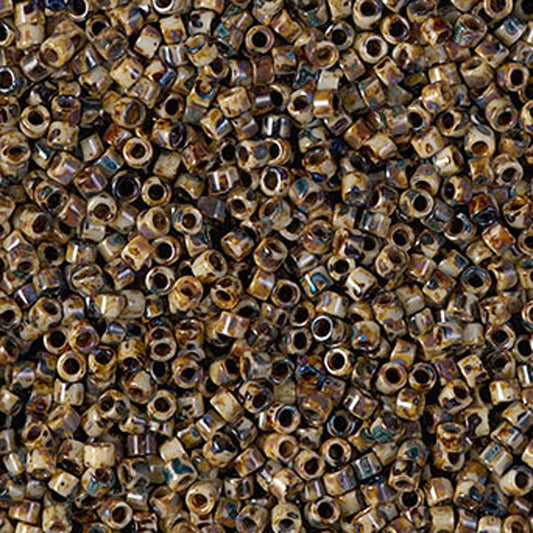 Seed Beads-11/0 Delica-2267 Opaque Brown Picasso