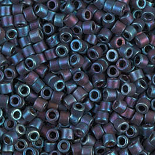 Seed Beads-11/0 Delica-325 Matte Metallic Blue Iris-Miyuki