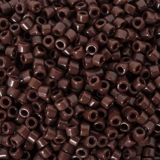 Seed Beads-11/0 Delica-734 Opaque Chocolate Brown-Miyuki-7 Grams