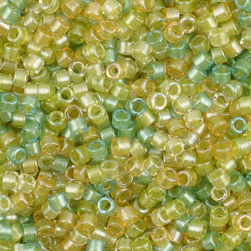 Seed Beads-11/0 Delica-983 Sparkling Lined Lemon Lime Mix-Miyuki-7 Grams