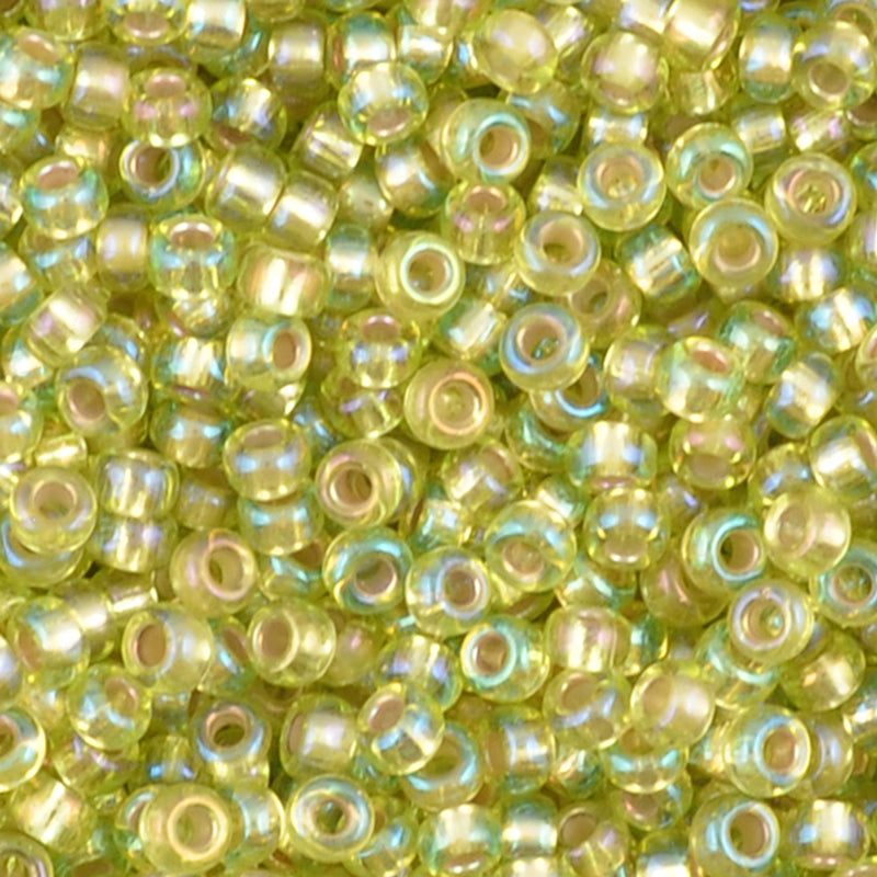 Seed Beads-11/0 Round-1014 Silver Lined Chartreuse AB-Miyuki-16 Grams