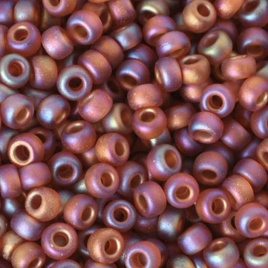 Seed Beads-11/0 Round-134FR Matte Transparent Light Brown AB-Miyuki-16 Grams