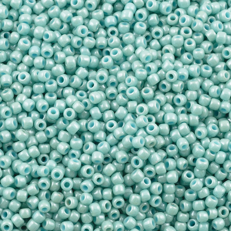 Seed Beads-11/0 Round-1611 Opaque Lustered Lagoon-Toho-16 Grams