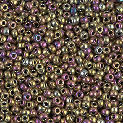 Seed Beads-15/0 Round-188 Metallic Purple Gold Iris